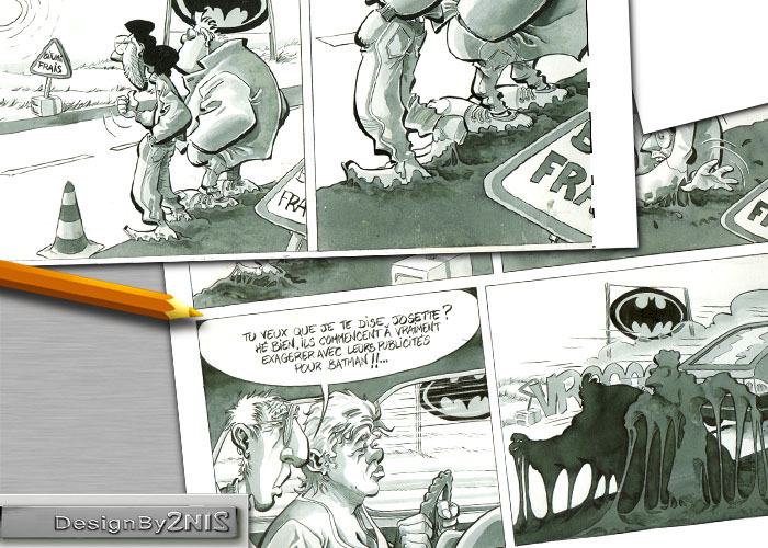 Page de bande dessin&eacute;e et un crayon