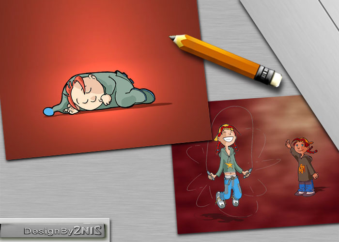 Dessin d'enfants qui jouent 